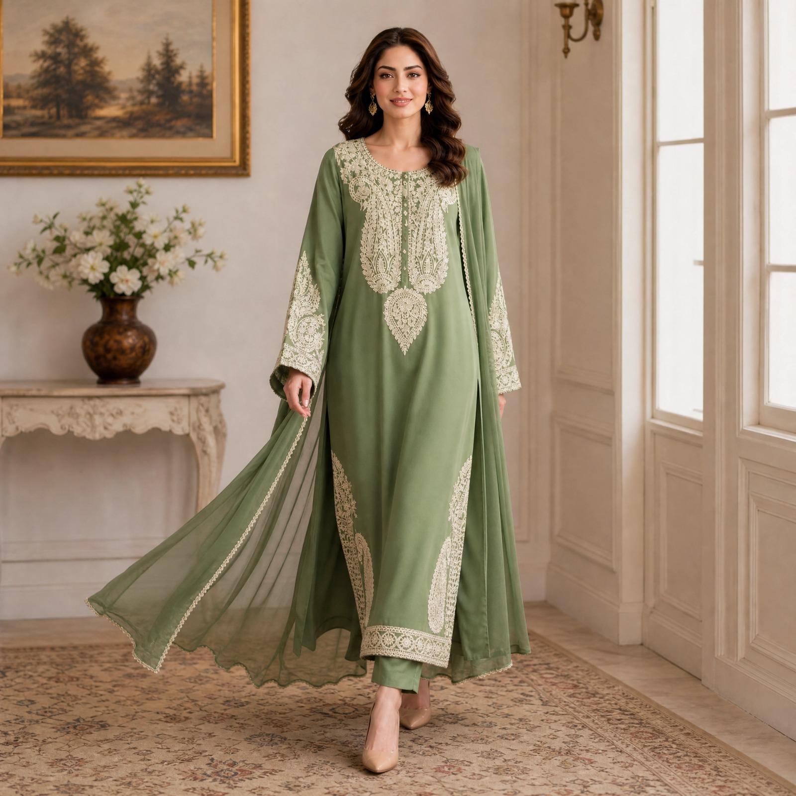 Sage Green 3-piece traditional suit