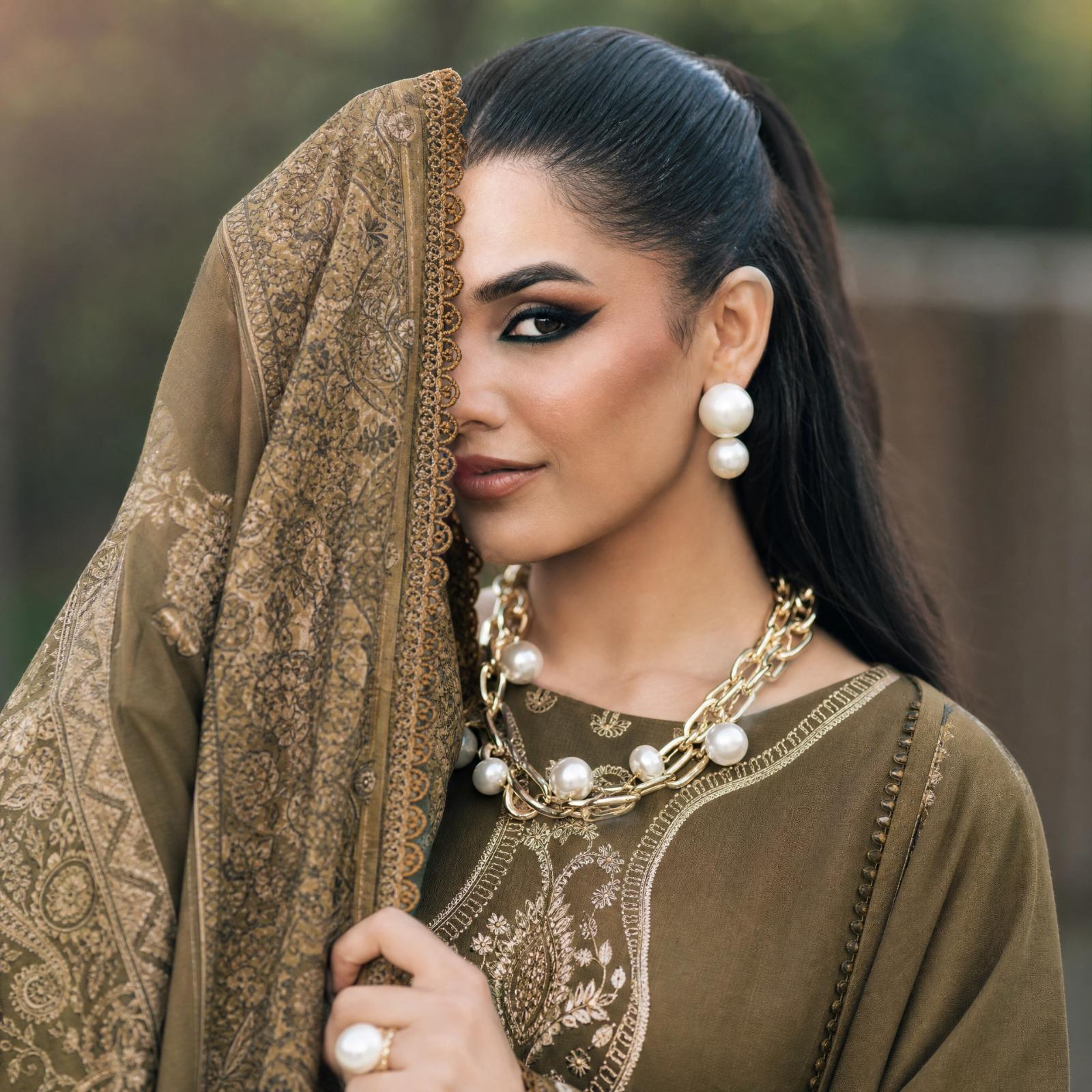 Premium Dhanak (Shirt &amp; Trouser) with a Woolen Dupatta