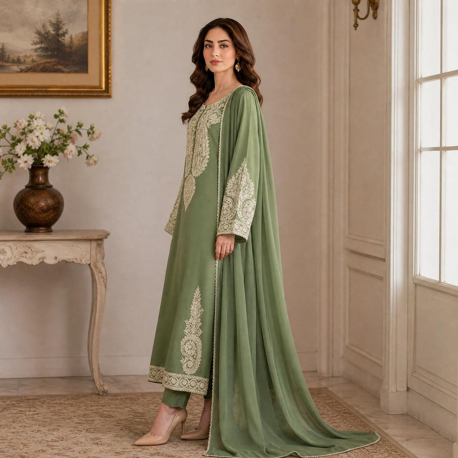 Sage Green 3-piece traditional suit