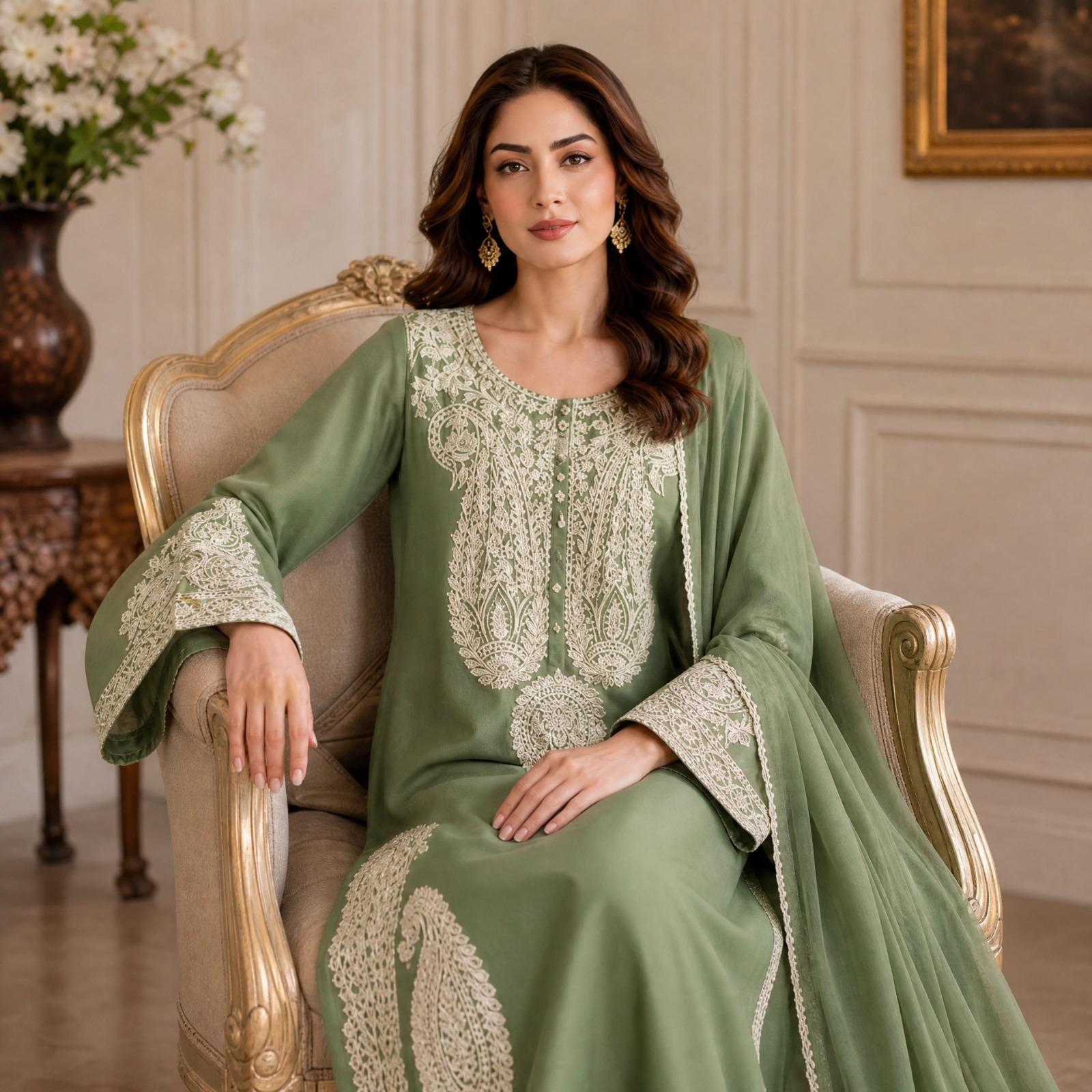 Sage Green 3-piece traditional suit