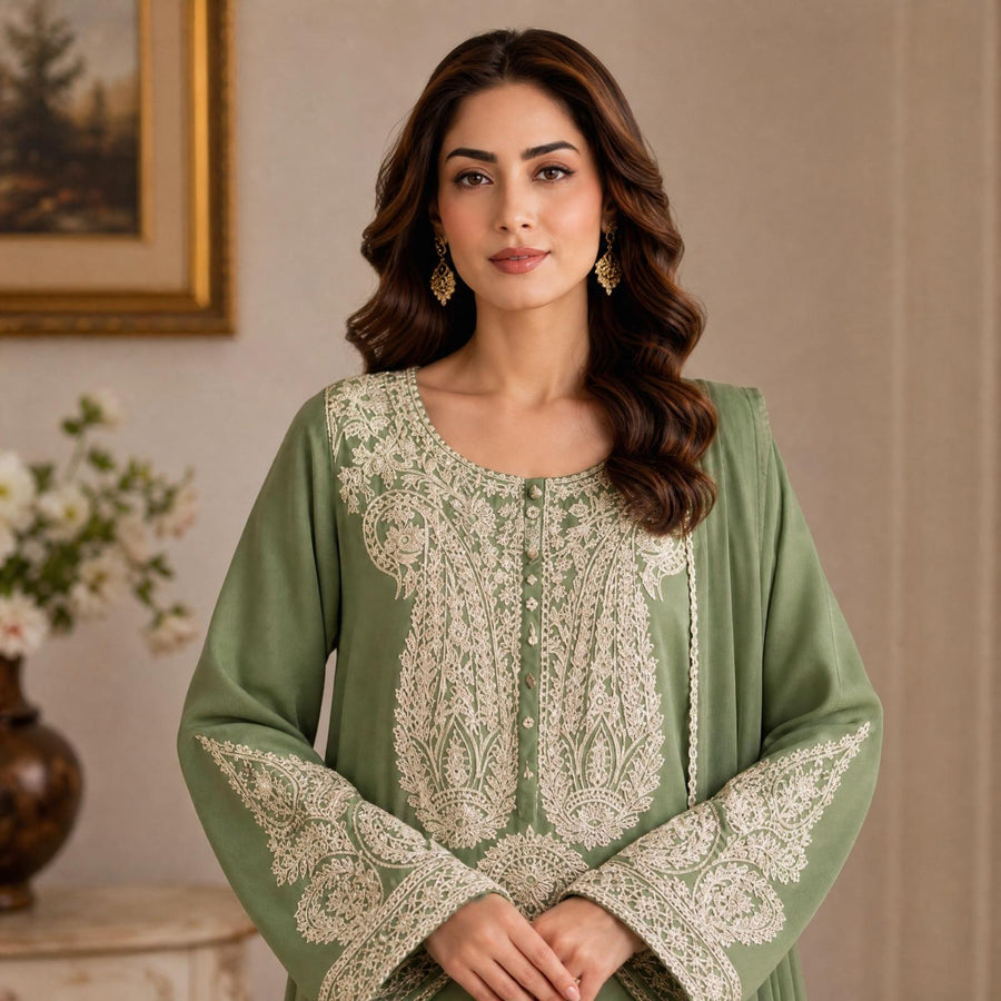 Sage Green 3-piece traditional suit