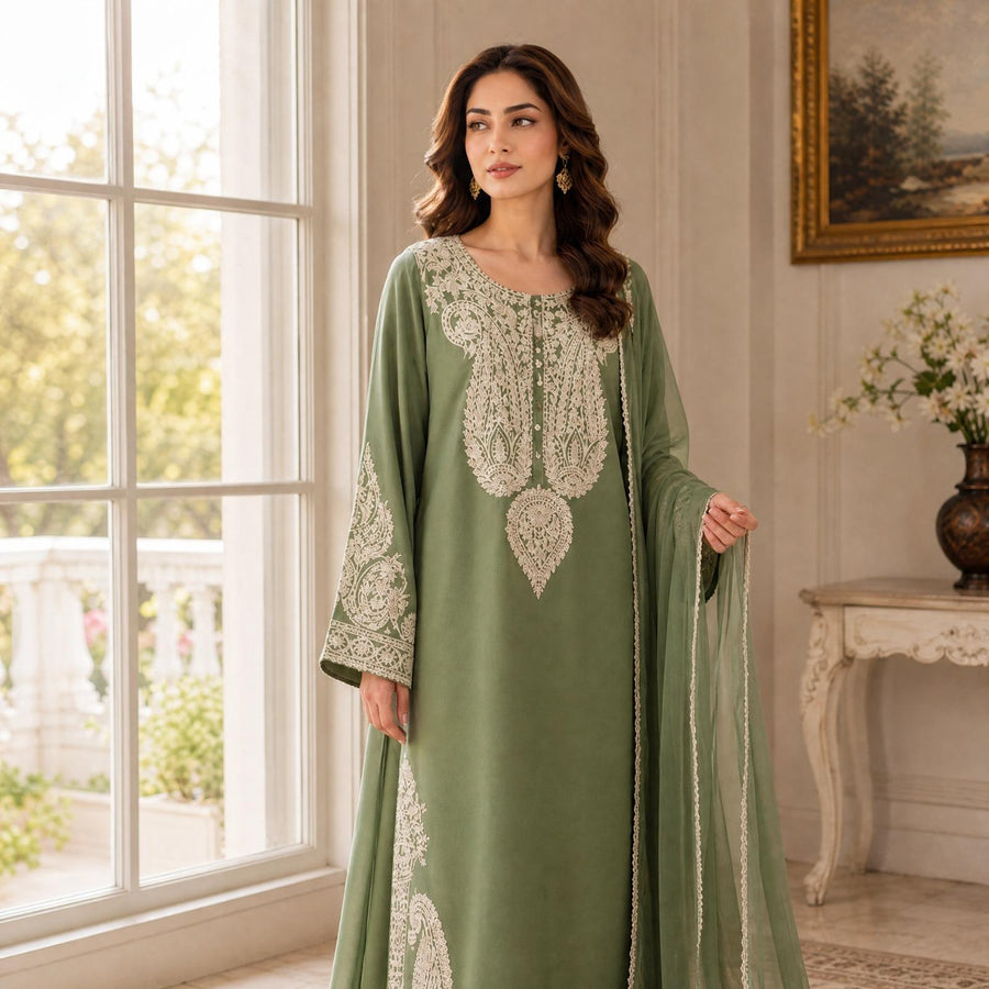 Sage Green 3-piece traditional suit